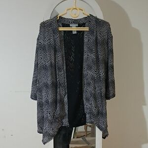 Catherines Black and White Zigzag Cardigan